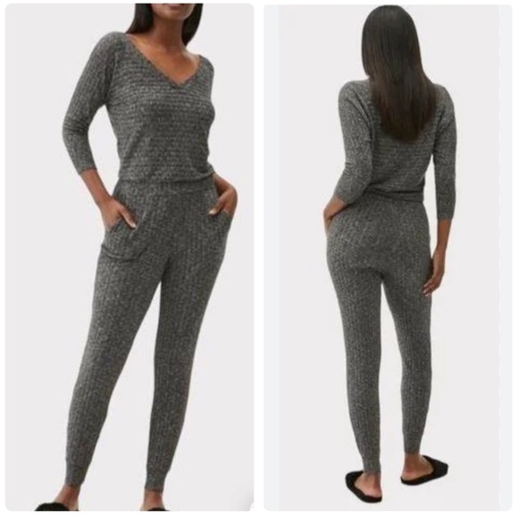 Michael Stars Rex‎ Ribbed Jumpsuit in Dark Heathered Gray Size Small - Picture 1 of 8